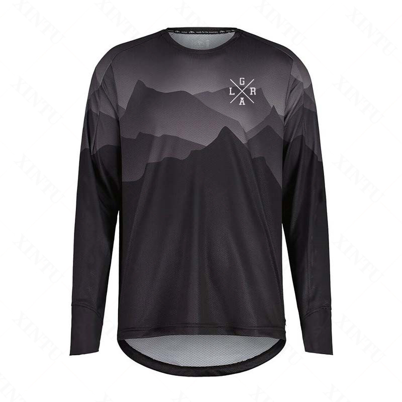 Mountain Biking Long Sleeve Shirt - เสื้อเจอร์ซีย์มอเตอร์ไซค์สำหรับผู้ชาย Lrga MTB BMX เสื้อยืดจักรยานเสือภูเขา แขนยาว