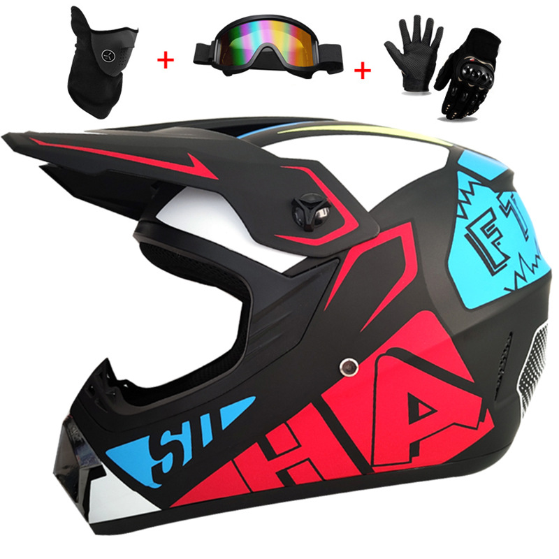 Mountain Biking Helmet Kids - 3 ชิ้น หมวกกันน็อคสำหรับเด็กแบบออฟโรด, หมวกกันน็อคมอเตอร์ครอส, สำหรับรถโกคาร์ท บีช