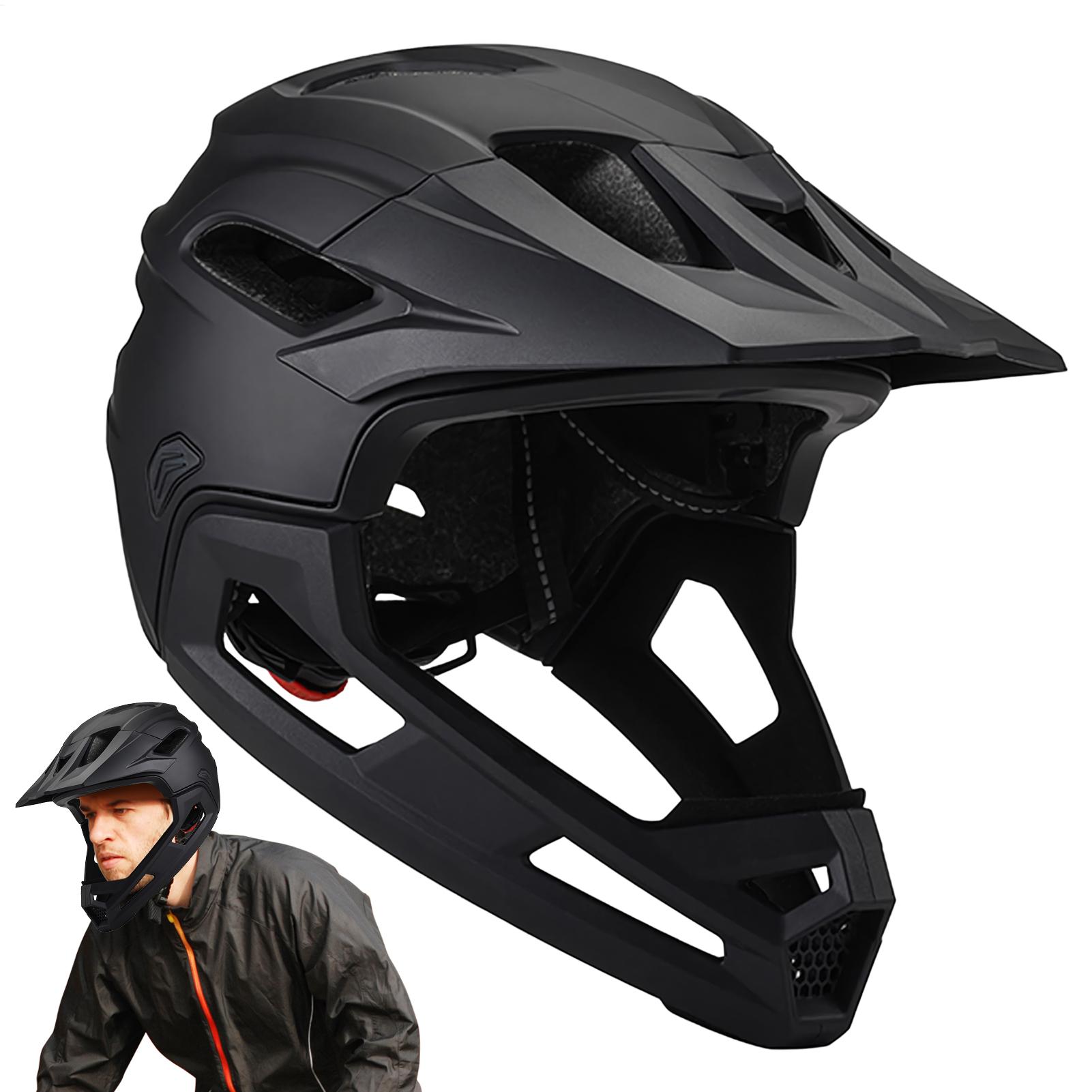 Mountain Biking Helmet Kids - หมวกกันน็อคจักรยานเสือภูเขาแบบเต็มใบสำหรับผู้ใหญ่ แบบถอดประกอบได้ สำหรับขี่มอเตอร์ไซค์ ป้องกันศีรษะ สำหรับกิจกรรมกลางแจ้ง